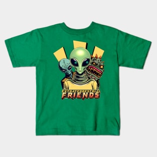 Extraterrestrial Friends -  Two is Company Three is trouble Kids T-Shirt